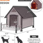 Metal Frame Dog House with Insulated Liner for Indoor & Outdoor Use - Large Dog Kennel with Weatherproof Roof & Foot Pads for Small, Medium & Large Dogs(White)
