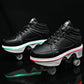 2-in-1 Roller Skates & Sneakers Unisex Retractable Wheels Outdoor Fun & Fitness Kick Roller Shoes