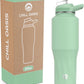 Chill Oasis Water Bottle | Compatible With Popular Flavor Cartridges | BPA Free, Leak Proof, Double-Walled Vacuum Insulated Stainless Steel, and Dishwasher Safe | Cold for 24 Hours (Sage, 32oz)
