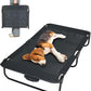 Elevated Dog Bed for Large Pet with No-Slip Feet, Foldable Portable Washable Raised Bed for Indoor&Outdoor Camping Dog Cot, with Cooling Waterproof Breathable Mesh (Medium, Black-Textilene)