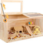 Wooden Hamster Cage,40" L x 20" W x 20" H Animal Cabinet for Dwarf Syrian Hamsters Degus, Hamster Habitat with Openable Top and Large Acrylic Sheets.