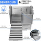 Professional Dog Grooming Tub, 38" Stainless Steel Dog Wash Station with Ramp, Storage Drawer, Floor Grate & Faucet/Dog Bathtub for Large, Medium & Small Pets, Left Door