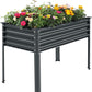 Land Guard Galvanized Raised Garden Bed with Legs, 48×24×32in Large Metal Elevated Raised Planter Box with Drainage Holes for Backyard, Patio, Balcony, 400lb Capacity(Grey)……
