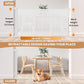 Reinforced Retractable Baby Gate or Mesh Dog Gate,Easy to Use for Stairs, Doorways, Hallways, Indoor, Outdoor, Wide Pet Gate 33.5" Tall, Extends to 55" Wide, White