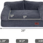 Hollypet Fluffy Plush Dog Cat Pet Couch Soft Calming Sofa Bed for Medium Small Cats and Dogs, Gray, M