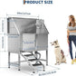50" Stainless Steel Professional Dog Washing Station - Pet Bathing Tub w/Non-Slip Stairs | Slip-Resistant Floor Grate | for Large/Medium/Small Dogs