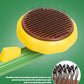 Self-Cleaning Dog & Cat Slicker Brush, Skin Friendly Deshedding Grooming Tool for Long or Short Haired Dogs Cats Rabbits, Dog Shedding Brush with Release Button-Sunflower