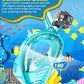 QingSong Kids Snorkel Mask Full Face, Snorkeling Set with Camera Mount, Foldable 180 Degree Panoramic View Snorkeling Gear Anti-Fog Anti-Leak