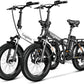 1000W Folding Electric Bike, 48V 20AH Large Removable Battery E Bike, 30+MPH, 80 Miles Max Range, 20" Fat Tire Electric Bike for Adults, Adult Electric Bicycles for Commute Beach Snow