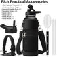 Insulated Water Bottle | Thickened Stainless Steel Vacuum Metal | Portable Sports Water Jug for Gym and Hiking with Straw, Carrier Bag, Handle Strap | BPA-Free 40 oz