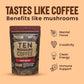 Instant Mushroom Coffee Dark Roast (60 Servings) With 10 Mushrooms (Lions Mane, Cordyceps, Turkey Tail & Other) Mixed With Gourmet 100% Arabica Instant Coffee for Focus & Gut Health Support