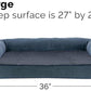 Furhaven Cooling Gel Dog Bed for Large/Medium Dogs w/ Removable Bolsters & Washable Cover, For Dogs Up to 55 lbs - Sherpa & Chenille Sofa - Orion Blue, Large