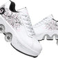Double-Row Deform Wheel Automatic Walking Shoes Invisible Deformation Roller Skate 2 in 1 Removable Pulley Skates Skating Parkour