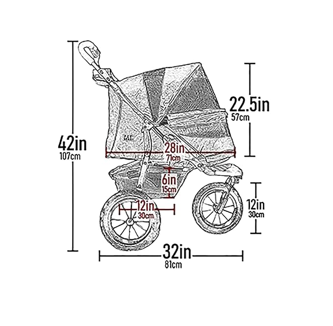Pet Gear No-Zip NV Pet Stroller for Cats/Dogs, Zipperless Entry, Easy One-Hand Fold, Gel-Filled Tires, Plush Pad + Weather Cover Included, Black Spots