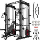RitFit M1 & M1 Pro Smith Machine with Cable Crossover System, Multi-Function Squat Rack Power Cage for Home Gym, Power Rack and Packages