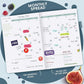 Clever Fox Wellness Planner - Weekly & Daily Health and Wellness Log, Food Journal & Meal Planner Diary for Calorie Counting, Notebook for Medical Condition Tracking, A5-Sized - Aquamarine