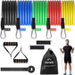 Resistance Bands Set, Himaly Exercise Bands Strength Training Fitness Bands Workout Elastic Bands with Legs Ankle Straps, Door Anchor, Handles & Carry Bag for Home Outdoor Workouts