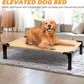 Heeyoo Elevated Dog Bed, Cooling Raised Pet Cot with Chew Proof Washable Breathable Mesh and Metal Frame, Portable Dog Cot Bed with No-Slip Feet for Outdoor or Indoor Use