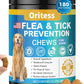 Flea and Tick Prevention for Dogs, 180 Soft Chews Natural Dog Flea and Tick Chewables Oral Flea Supplement for Dogs, Puppy Flea Support - All Breeds & Ages - Chicken Flavor