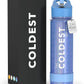 Coldest Insulated Water Bottle with Straw Lid - Stainless Steel Metal Insulated Bottle for Men & Women (Galactic Blue Glitter, 24 oz)