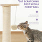Made4Pets Cat Scratching Post Cat Scratcher Kitten Toys for Indoor Cats Wooden Ball Track Two-Layer Modern Sisal 17.7" Tall Scratch Post Interactive Toy with Dangling Ball