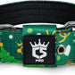 TSPRO Tactical Dog Collar 1.5 Inch Wide Thick Dog Collars with Heavy Duty Metal Buckle, Durable, Strong, Adjustable for Medium to Large Dogs (Christmas Green L)
