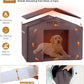 Extra Large Dog House Outdoor & Indoor, Insulated Liner Dog Kennel Weatherproof for Winter, 6 Sides All-Round Foam with Strong Metal Chew Proof Frame, for Small Medium Large Dogs