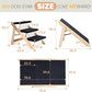 MEWANG Wood Pet Stairs & Ramp for Small/Medium Dogs and Cats, Aging Pets – 3-in-1 Foldable, Portable, Non-Slip Pet Ladder for Tall Beds, Couches,Cars–Holds Up to 220 lbs (24.8" L x 17.2" W x 19.5" H)