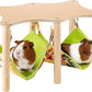 Guinea Pigs Hammock with Natural Wooden Stand- Large Hanging Hammock Bed for Piggies Chinchilla Hamster Bunny Ferrets Hiding Sleeping