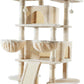 Allewie 68 Inches Cat Tree/House and Towers for Big Feline/Scratching Post/Multi-Level Large Kitty Climbing Tree with Condo/Beige