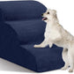 Dog Stairs for Small Dogs - High Density Foam Pet Steps, Extra Wide Dog Ramp with Non-Slip Bottom for High Beds, Couch and Sofa, Best for Dogs Injured, Older Doggy Cats, 3 Steps, Navy