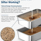 Stainless Steel Sifting Litter Box with Lid, Metal Litter Pan with Scoop for Big Cats Multi Cat, Extra Large Cats Litterbox Odor Control Easy Clean (24 * 16 * 12inch-Side Entry, X-Large)