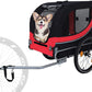 Blue-Grey Large Folding Bike Trailer for Dogs – Heavy-Duty Steel Frame, 66LB Capacity Pet Carrier for All-Terrain Cycling, Jogging & Camping Adventures!