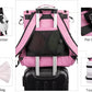 Modoker Dog Travel Bag Backpack, Airline Approved Pet Accessories Organizer for Dog and Cat with Shoulder Strap, 2 Dog Food Storage Containers, 2 Collapsible Dog Bowls,1 Pet Mat, Pink