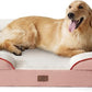 Bedsure XL Plus Orthopedic Dog Bed for Extra Large Dogs - Washable XLarge Dog Cat Bed Waterproof, Comfort Dogs Couch Sofa with Washable Removable Cover, Pet Bed with Nonskid Bottom, Pink, 48"