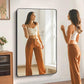 60" x 40"Bathroom Mirror, Matte Black Wall Mirror with Metal Frame, Decorative Rectangular Vanity Mirror for Bedroom Bathroom Living Room Entryway (Horizontal/Vertical)