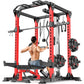 Power Cage,1600lbs Multi-Function Power Rack with Adjustable Cable Crossover System and More Training Attachment, Weight Cage for Home Gym
