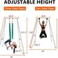 TECSPEC 9.6 FT/115.3 Inch Adjustable Height Aerial Yoga Frame & Hammock, Professional Swing Stand with 18 FT/33FT Aerial Silk, 550lbs Max Capacity