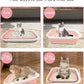 BNOSDM Senior Cat Litter Box Low Entry Kittens Travel Litter Box with Scoop Open Collapsible Shallow Cats Potty Pan Foldable Pet Toilet for Sick Disabled Older Elderly Cats Pink