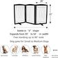ZJSF Freestanding Dog Fence Indoor, Foldable Dog Gate for Doorways, Stairs or Hallways, Sturdy Wood Extra Wide Pet Gate with Support Feet for The House, Black, 32 "Height-3 Panels