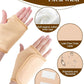 2 Pcs Castor Oil Pack Wrap for Hands, Reusable Organic Cotton Hand Castor Oil Pads, Self Adhesive Adjustable Hand Wraps, Prevent Leakage, Comfort Fit (Khaki)