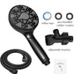 High Pressure Shower head with Handheld 7 Modes, Built-in Power Wash to Clear Tub. Tile & Pets, 5” High Flow Hand Held Hydro Rain Showerhead with Stainless Steel Hose and Adjustable Bracket-Matt Black