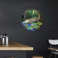 Lygond Metal Sign Tin Sign Circular Stained Glass Crocodile Restroom Tin Sign for Yard 12×12 Inches