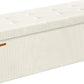 SONGMICS MAZIE Collection - Storage Ottoman Bench, Foldable Foot Rest, 15 x 43 x 15 Inches, End of Bed Bench, Storage Chest, Load 660 lb, Living Room, Bedroom, Entryway, Cream White ULSF604W01