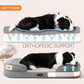 Soft Touch Orthopedic Dog Bed for Large Dogs with Faux Fur Top, Waterproof Pet Couch Bed with Removable Washable Cover and Supportive Foam Filling (Grey, Large)
