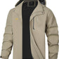 TEZO Mens Rain Jacket Waterproof with Hooded Hiking Coat Lightweight Windbreaker
