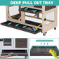 Rabbit Hutch Indoor for 2-4 Rabbits & Guinea Pigs，Bunny Cage with Slide-Out Plastic Trays，Wooden Small Animal Cage for Rabbits, Bunnies, and Guinea Pigs (Dark Brown)