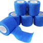 6 Pack 2" x 5 Yards Self Adhesive Bandage Wrap Breathable Cohesive Vet Wrap for Pets, Elastic Self-Adherent Tape for Sports, Wrist, Ankle (Blue)