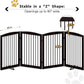 Freestanding Pet Gate for Dogs, Indoor Wooden Foldable Dog Gate for House, Doorway, Stair, 80 Inch Wide, 4 Panels 32",Brown