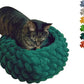 Cat Nest Bed – Premium Handwoven Washable Extra Soft Round Cave House for Indoor Kitten & Kitty, Small & Large (DGreen,Medium)